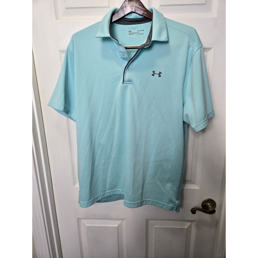 Under Armour Mens Loose Fit Polo Shirts Teal Size Large